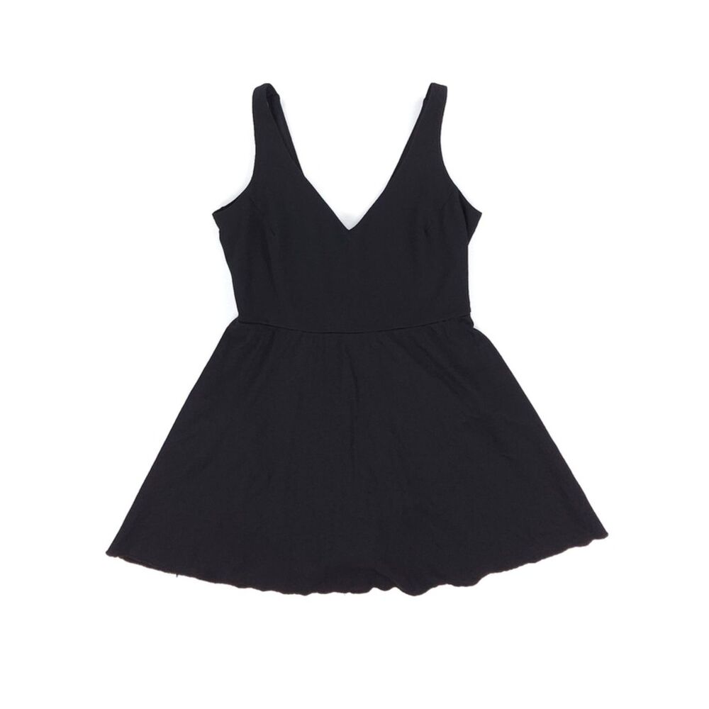 NEW Spanx Shaping Piqué Swim Dress One Piece Black Slimming Modest Minimal Sport